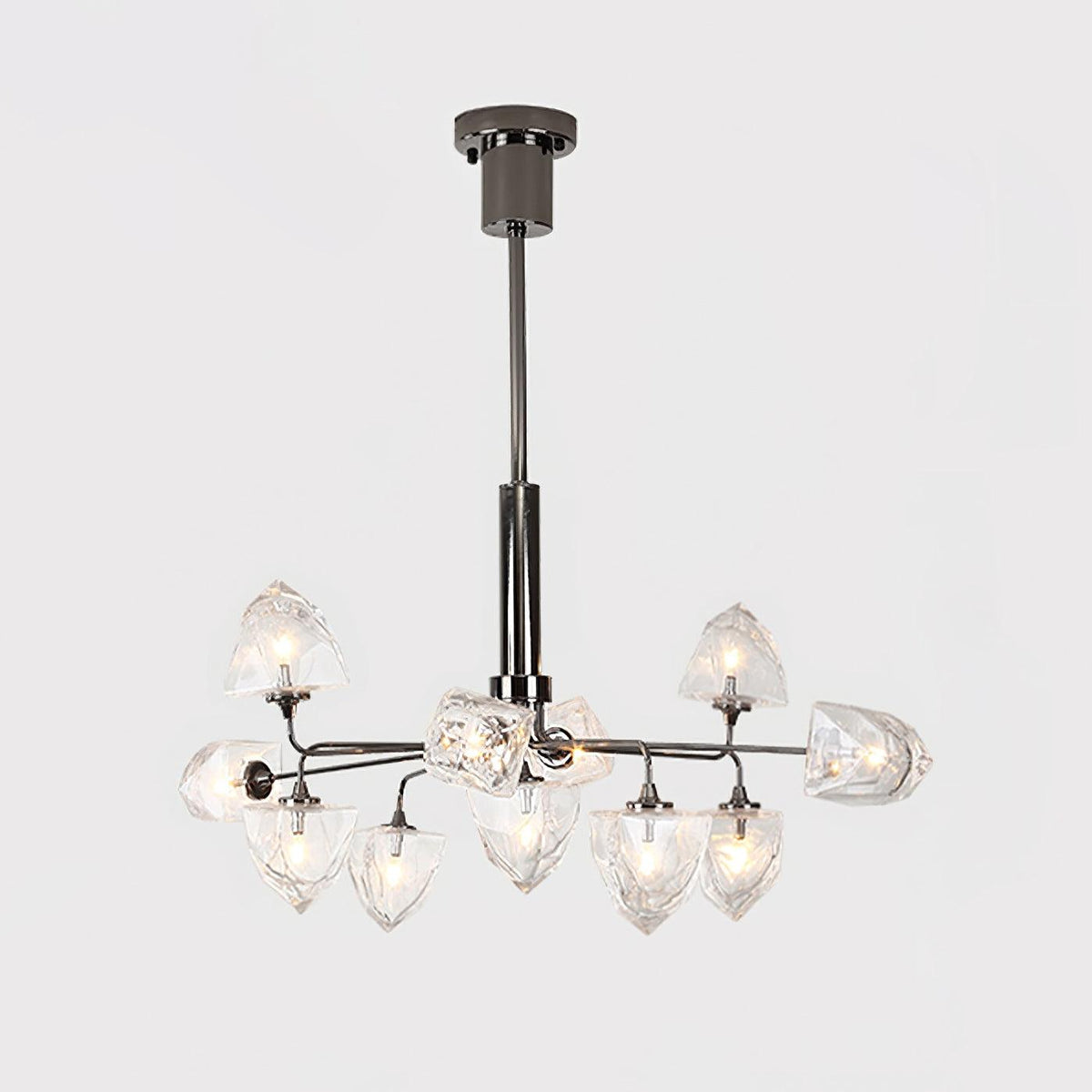 Zevin Lustre Abat-jours en Verre Facetté Bras en Laiton Artisanal