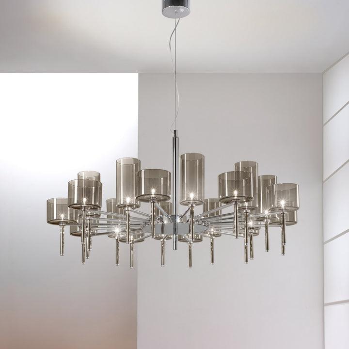 Zonia Lustre Disposition de Cylindres en Verre Chrome