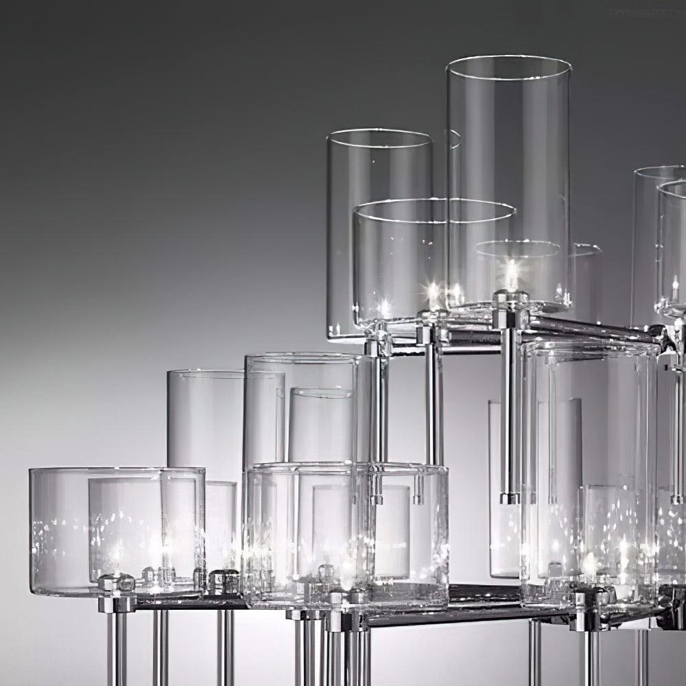Zonia Lustre Disposition de Cylindres en Verre Chrome