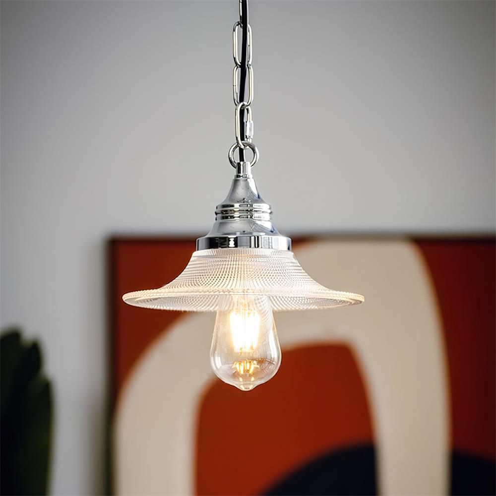 Zowie Lampe Pendente Verre Prismatique & Chrome