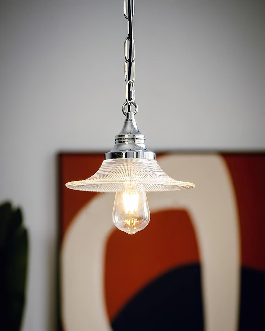 Zowie Lampe Pendente Verre Prismatique & Chrome