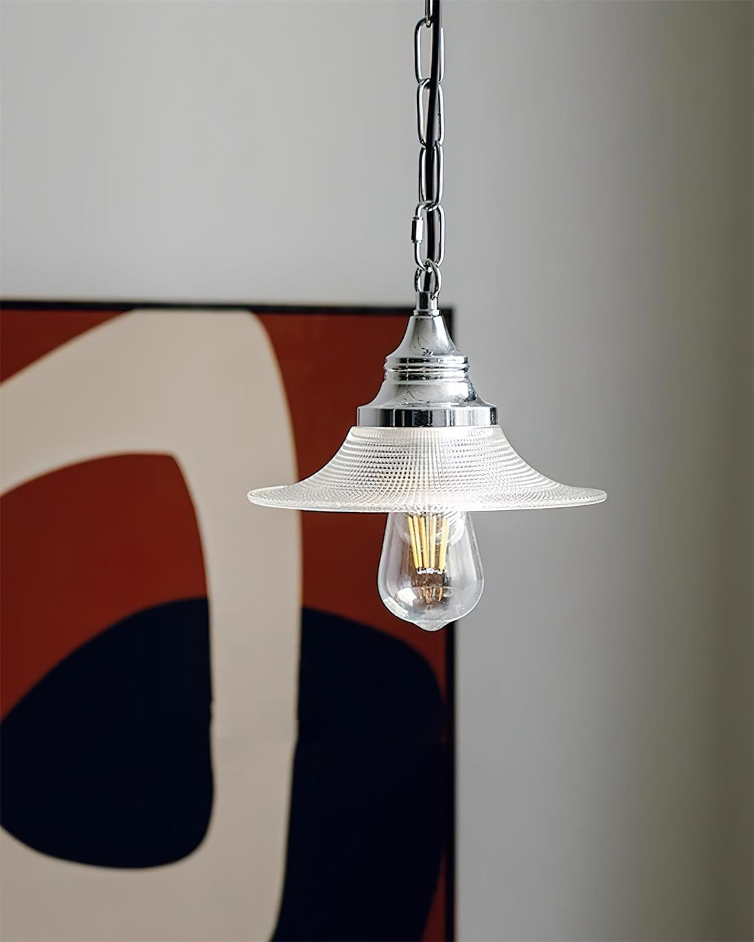 Zowie Lampe Pendente Verre Prismatique & Chrome