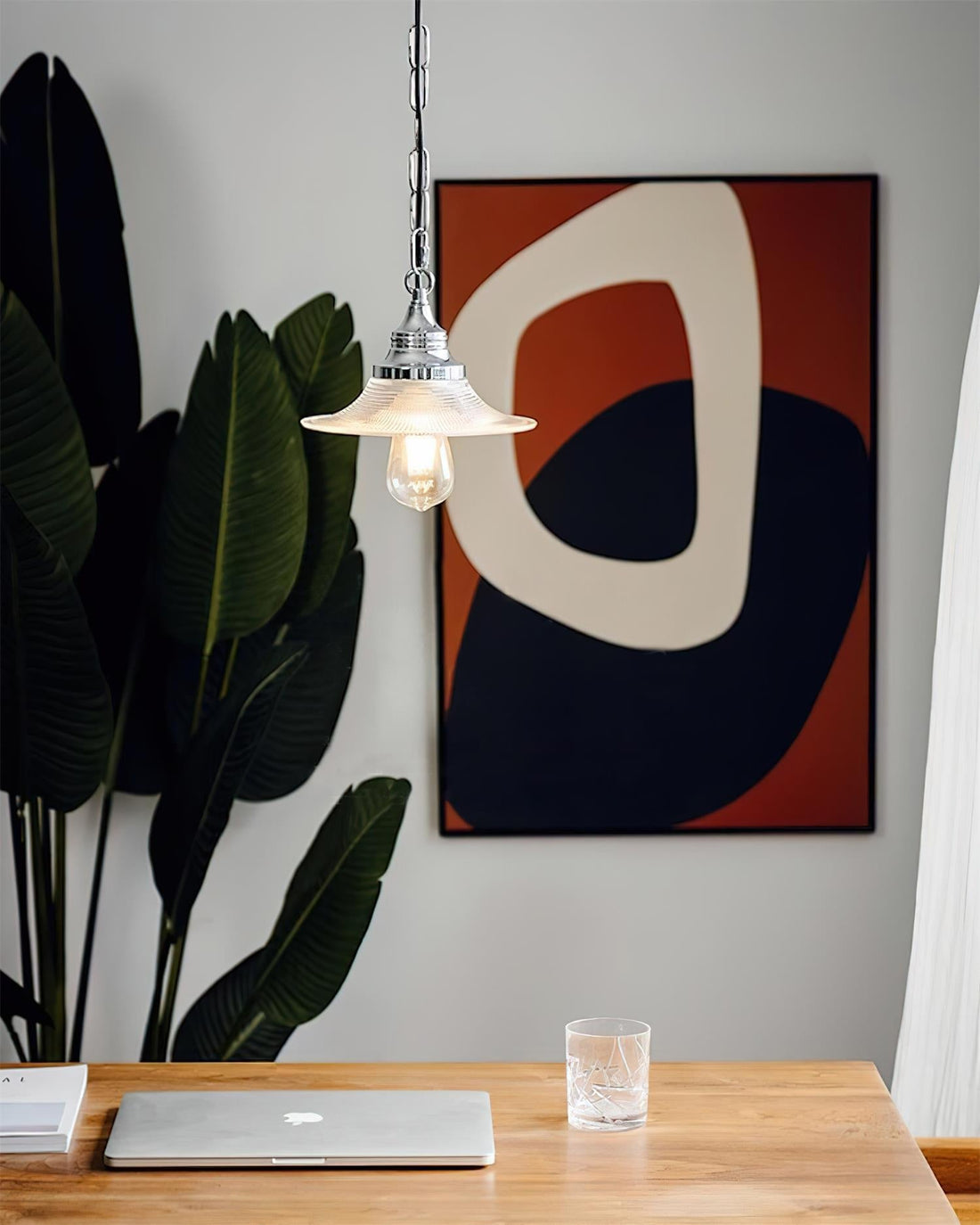 Zowie Lampe Pendente Verre Prismatique & Chrome