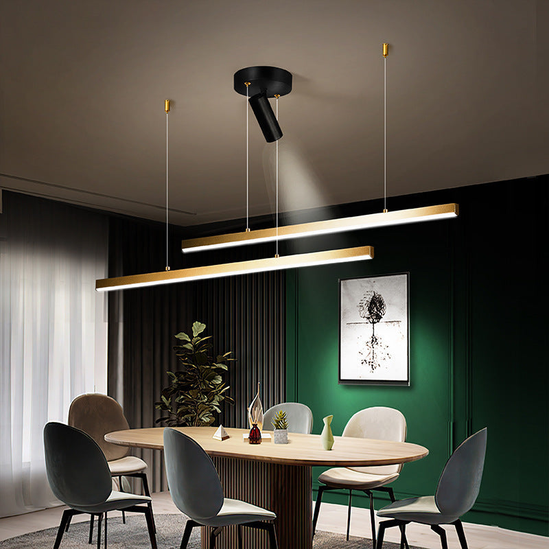 Arisha Suspension Linéaire Moderne, Métal, Doré, Salon
