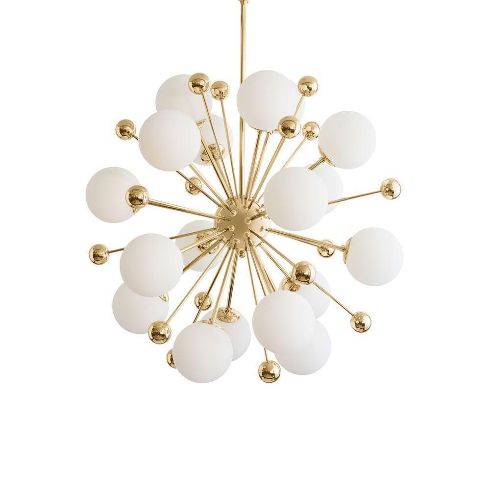 Lustra Lustre Laiton Globe Opale