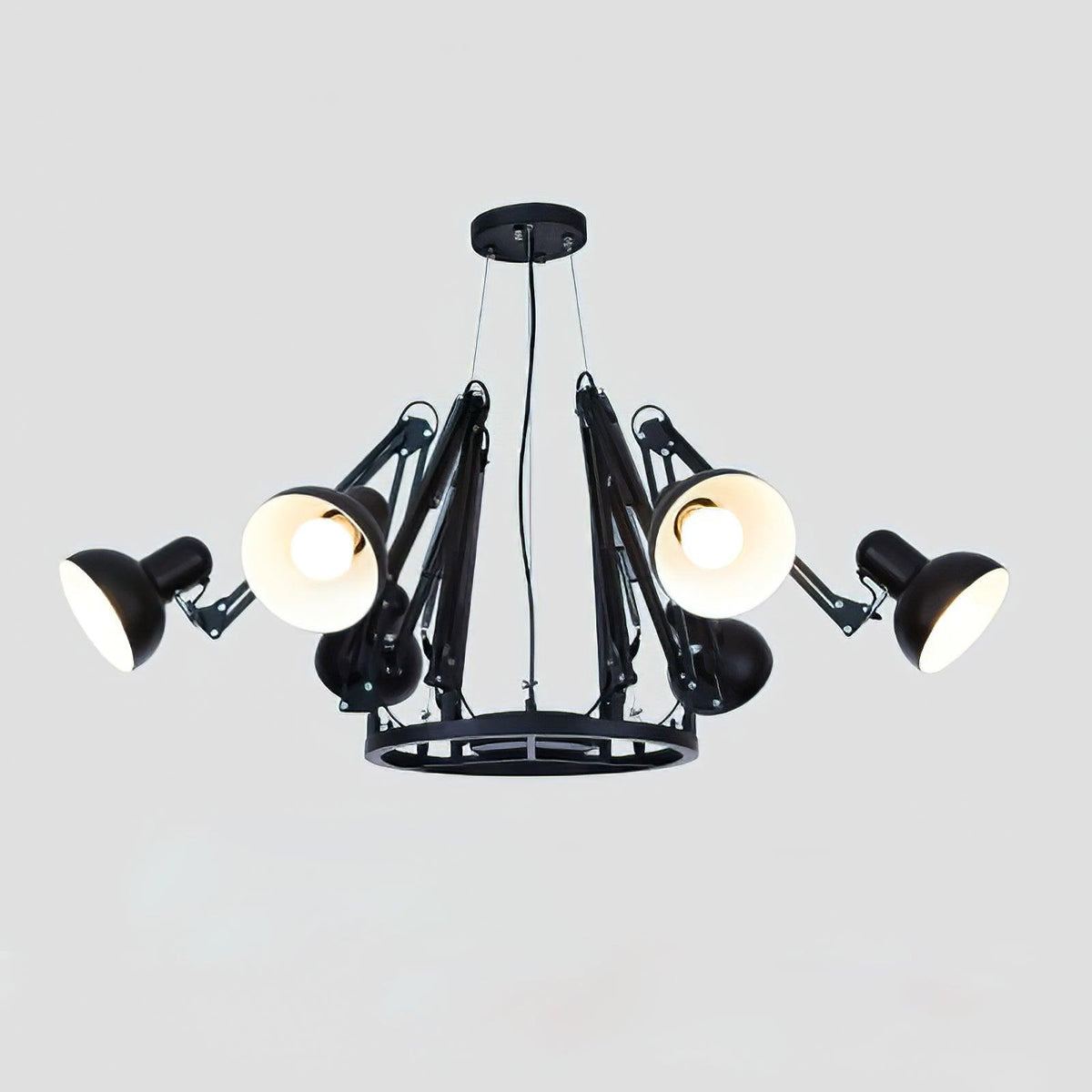 Lustra Lustre Noir à Bras Multiples Ajustables