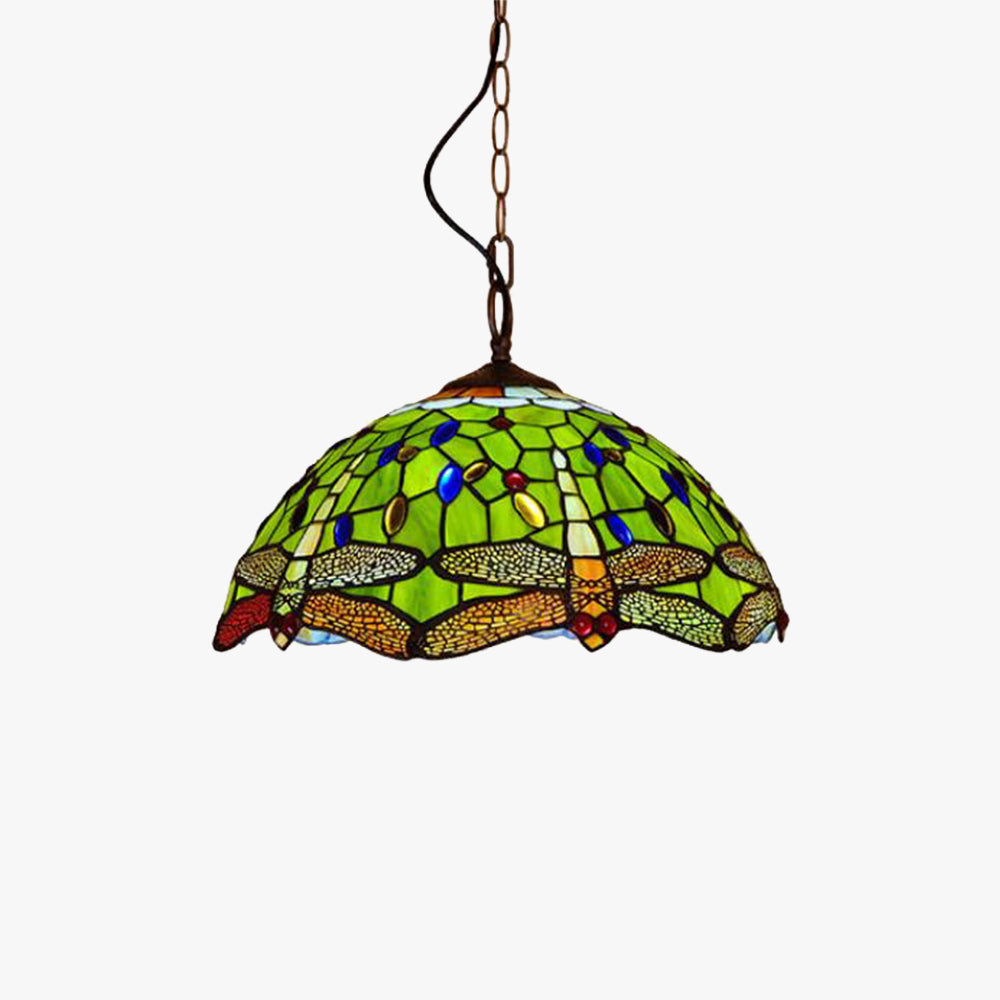 Tiffany Vintage Art LED Suspension Verre Chambre À Coucher