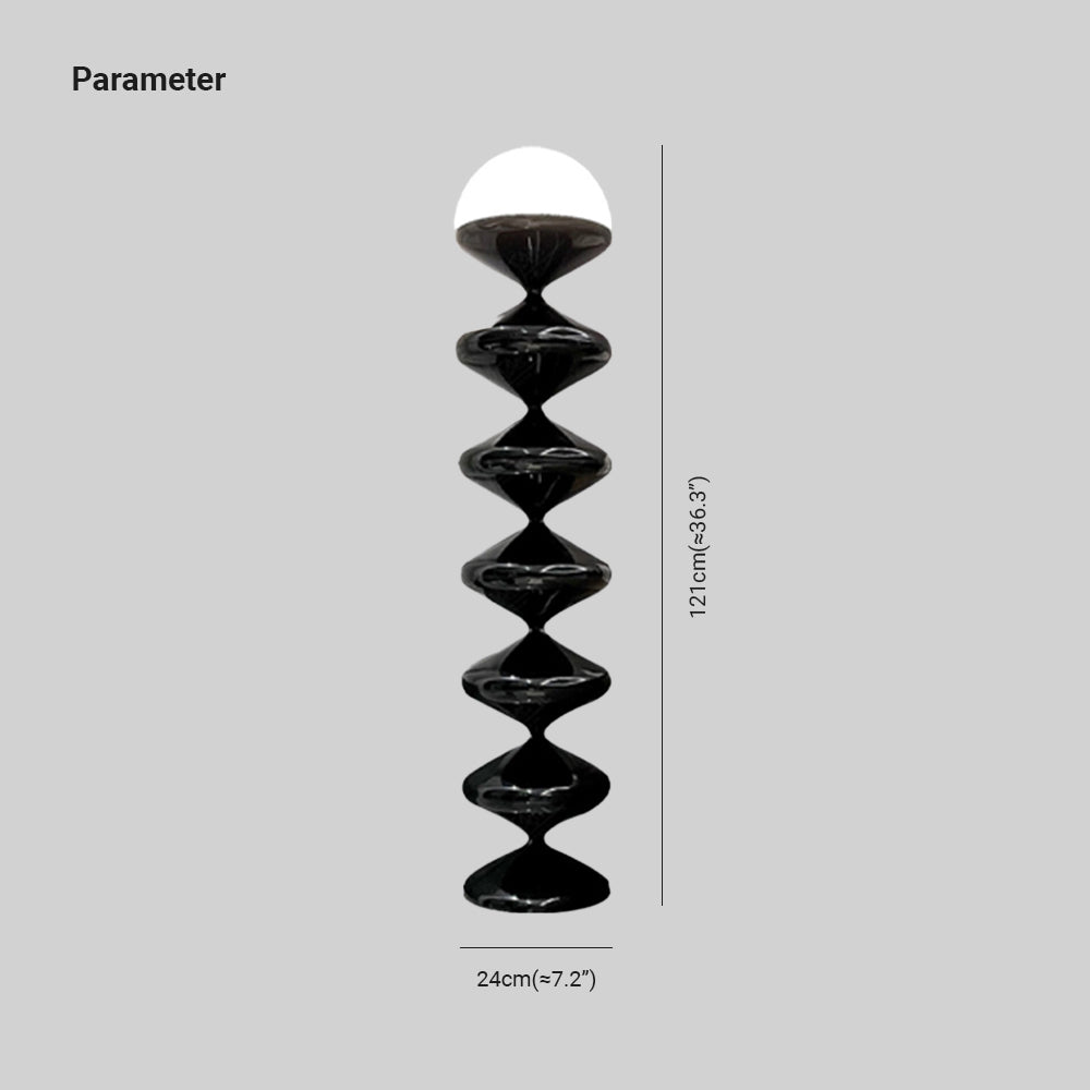 Salagado Lampadaire Gourde Moderne, Métal, Noir/Blanc, Salon