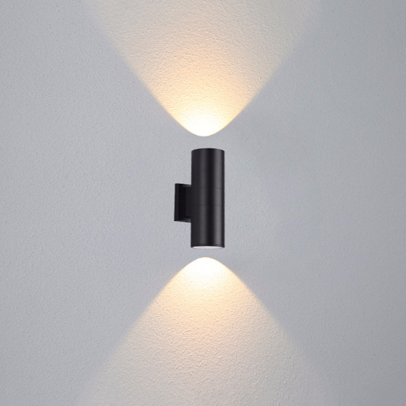 Kren Applique Extérieure Cylindre Simple. Verre. Noir. Cour