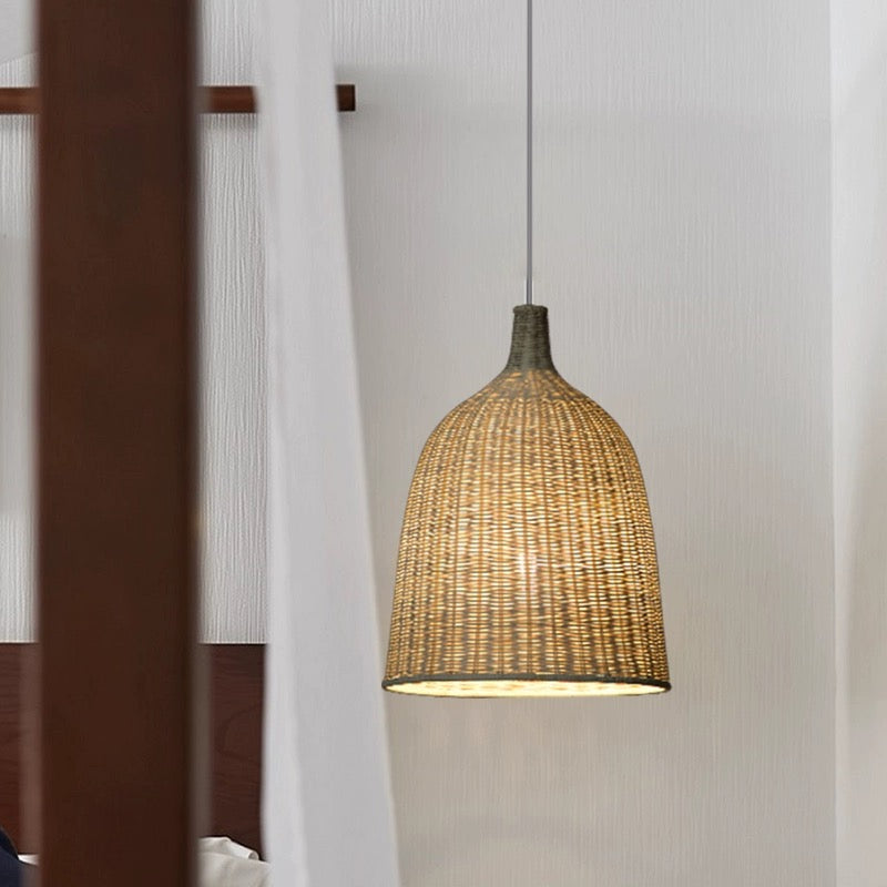 Ritta Suspension Bois Rotin Moderne Salle à Manger/Chambre