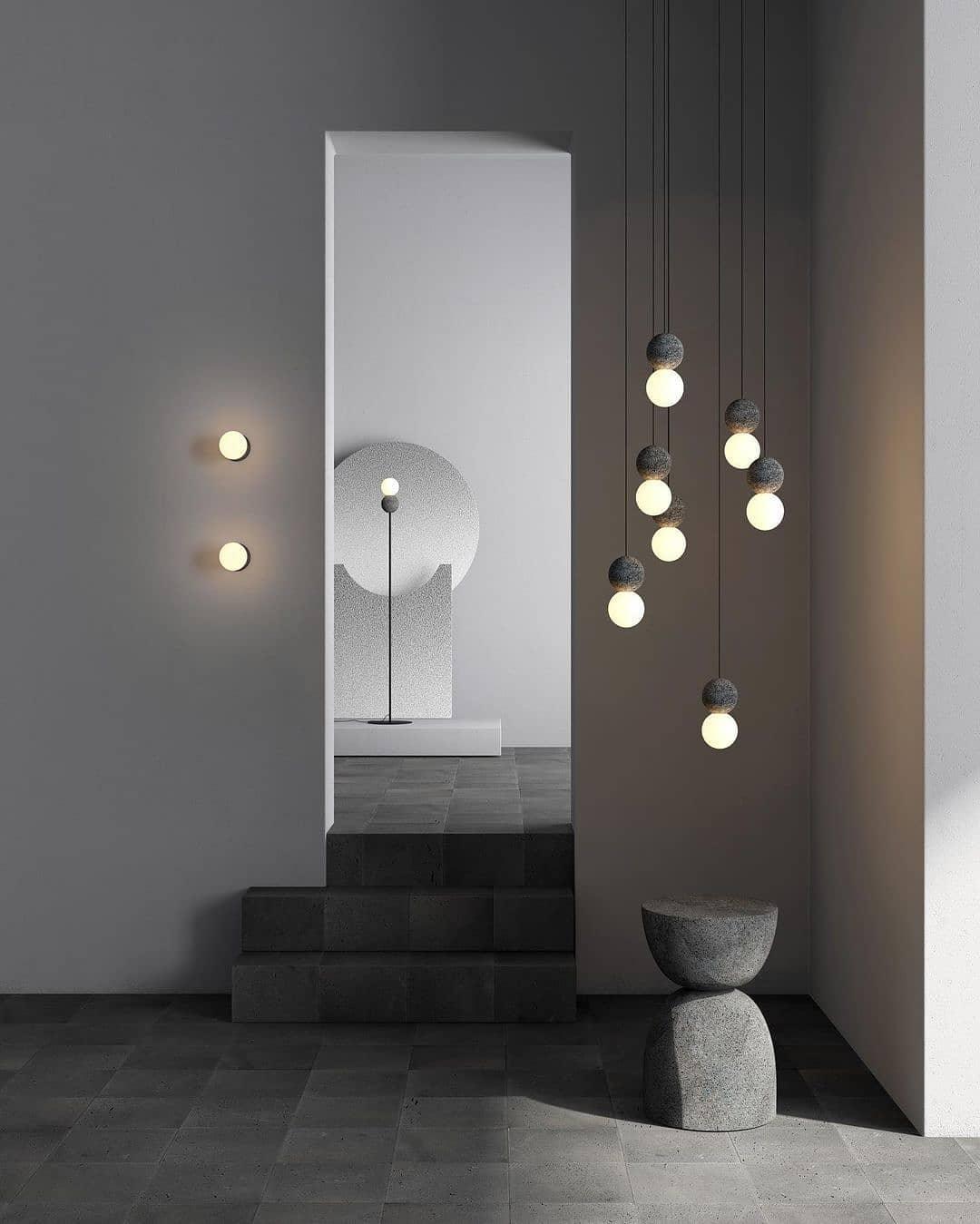 Lustra Applique Murale Béton Verre Opale