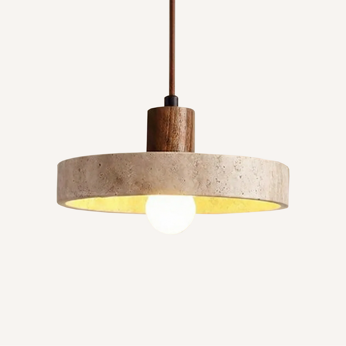 Suspension en bois & Travertin – Travéhalo