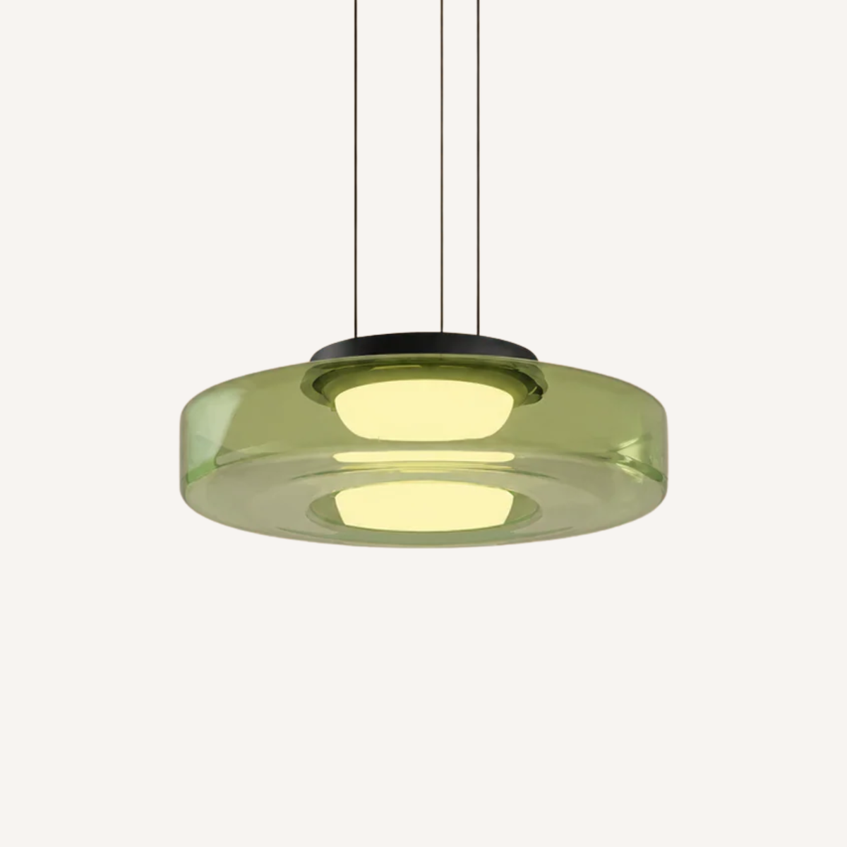 Suspension LED en verre fumé et métal noir – Verdora