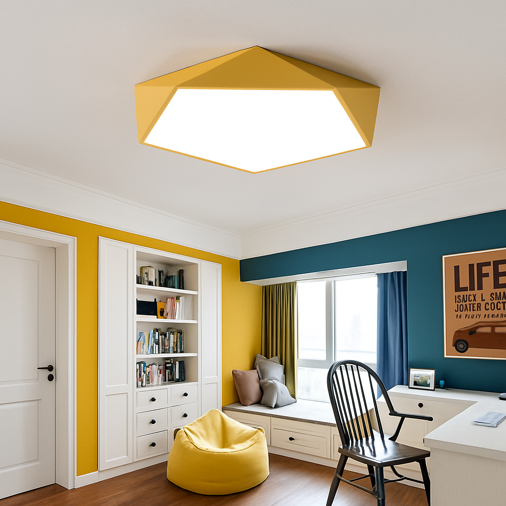 Plafonnier LED Géométrique Coloré Dimmable - Polyélis