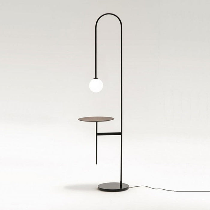 Valentina Design Avec Tableau Lampadaire Simple Métal/Marbre/Verre Noir Salon