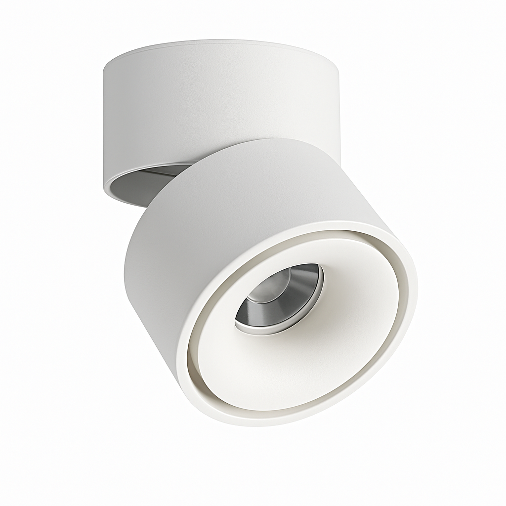 Spot LED Rond Orientable en Saillie Noir, Blanc ou Doré - Nordélis